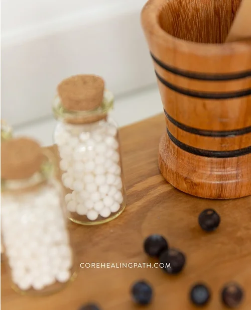 Homeopathic remedies - pellets and mortar